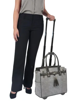 The Greystone Rolling Ladies Laptop Tote Bag, Women's Laptop Purse With Wheels