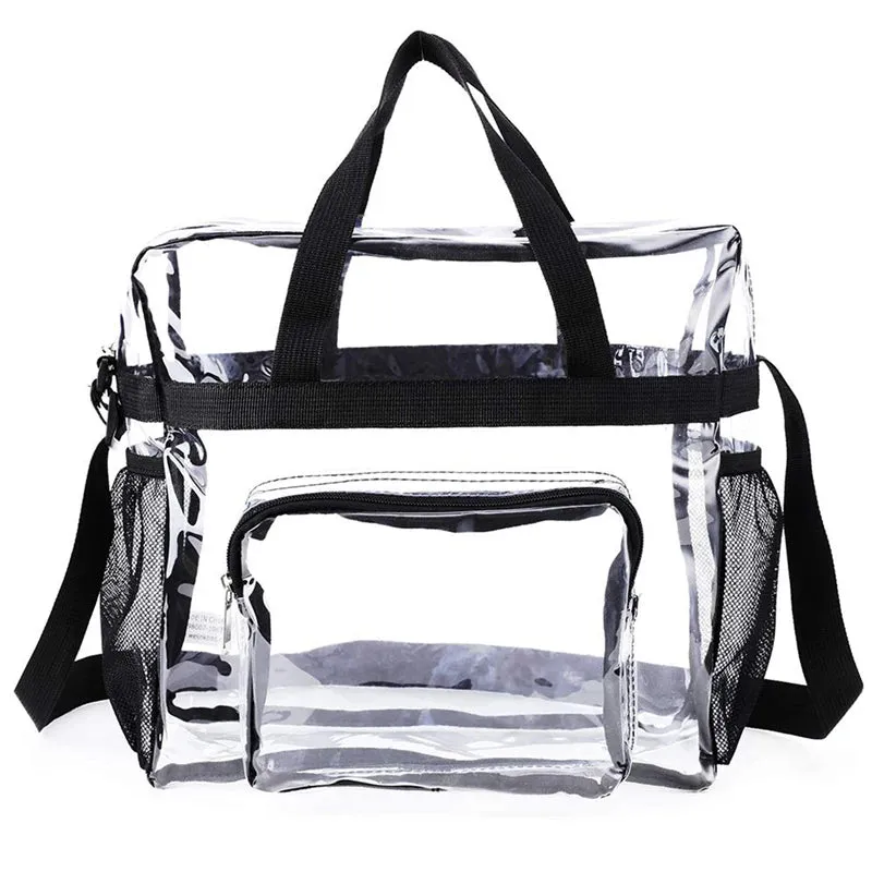 Transparent Shoulder Crossbody Bag Tote Satchel Large Capacity Clear Bag Shopping Handbag"