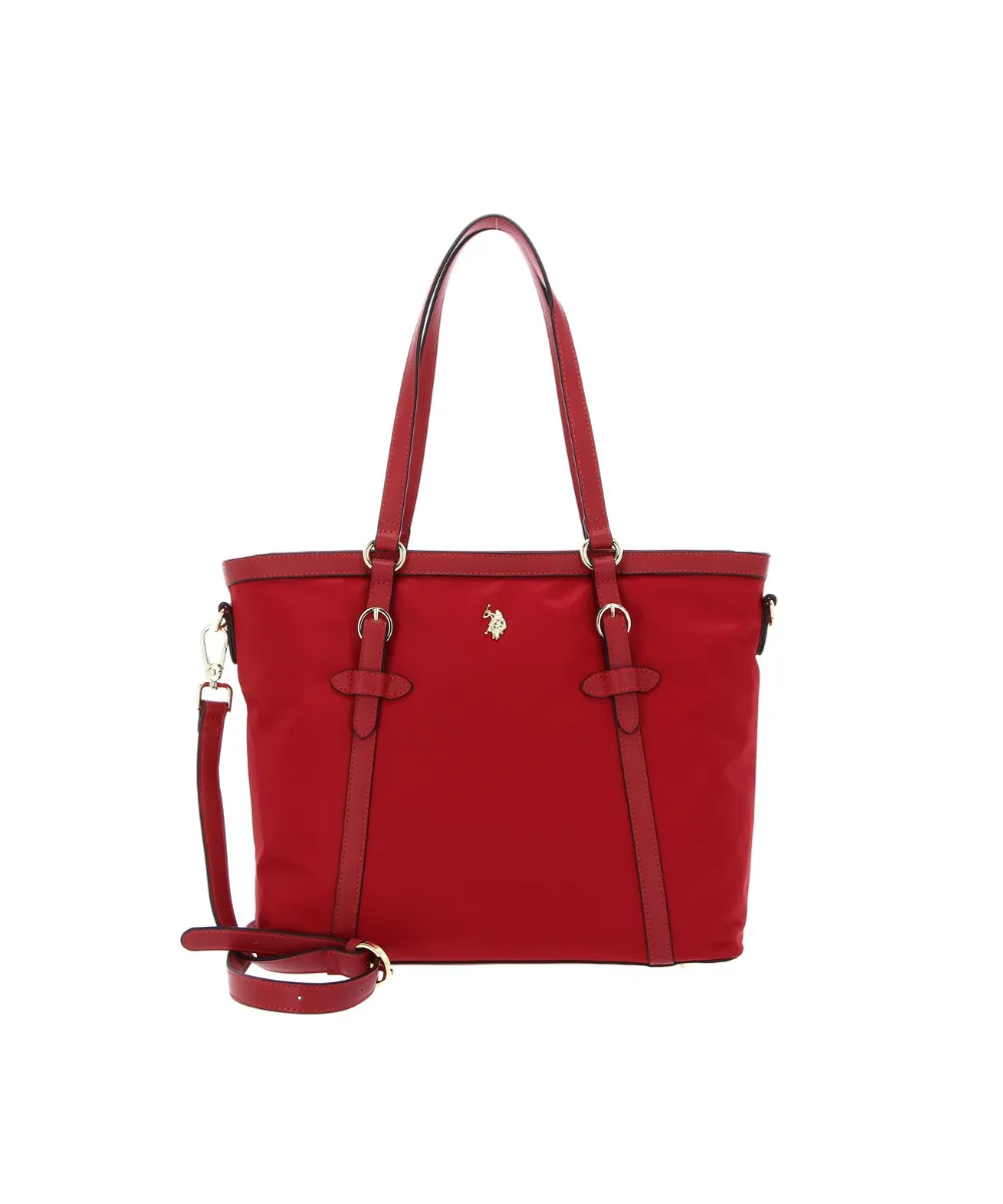 US POLO ASSN. WOMEN HOUSTON SHOPPING BAG NYLON IN DARK RED