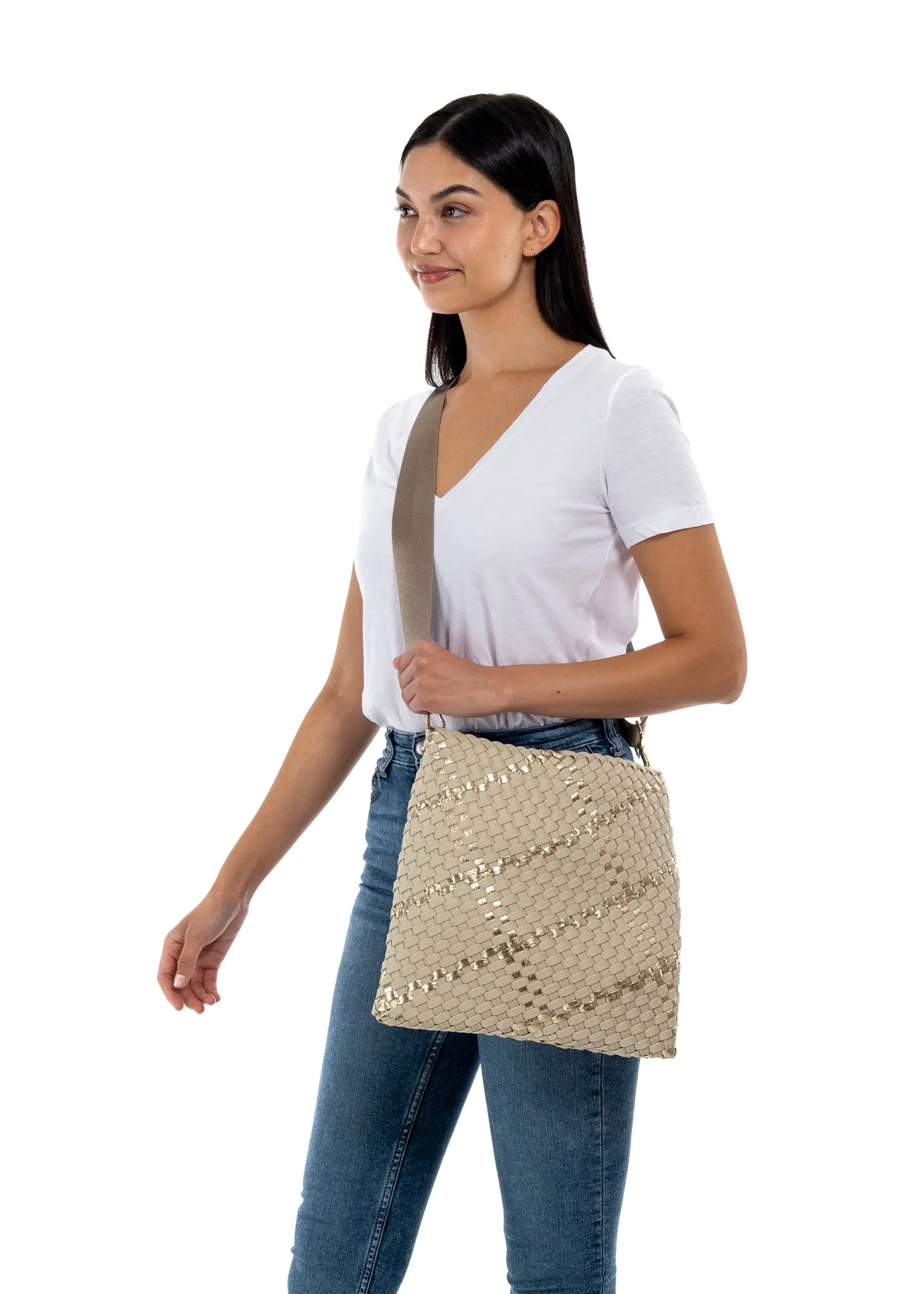 Val Buff Convertible Woven Crossbody