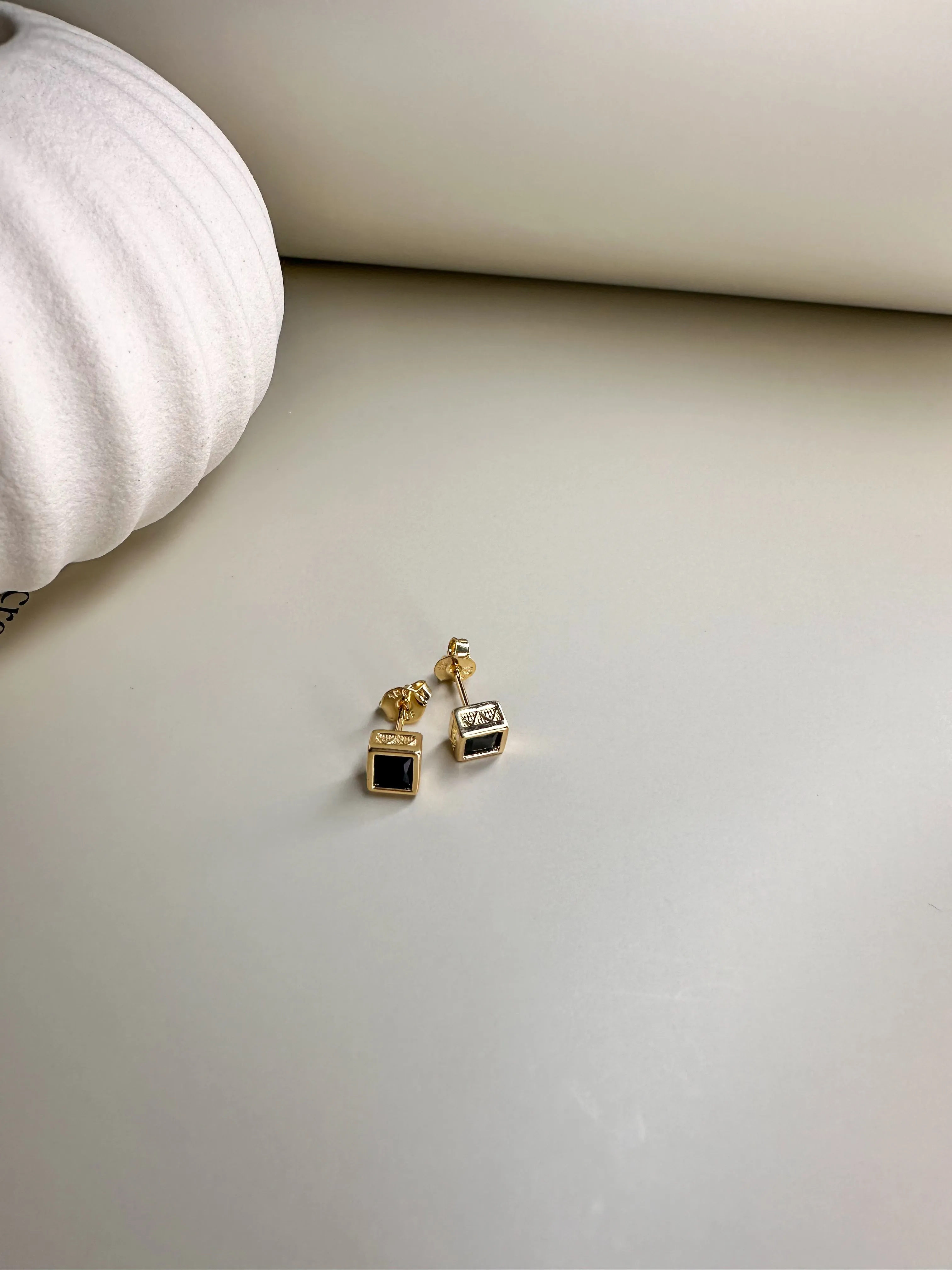 Velani Square Single CZ Earrings