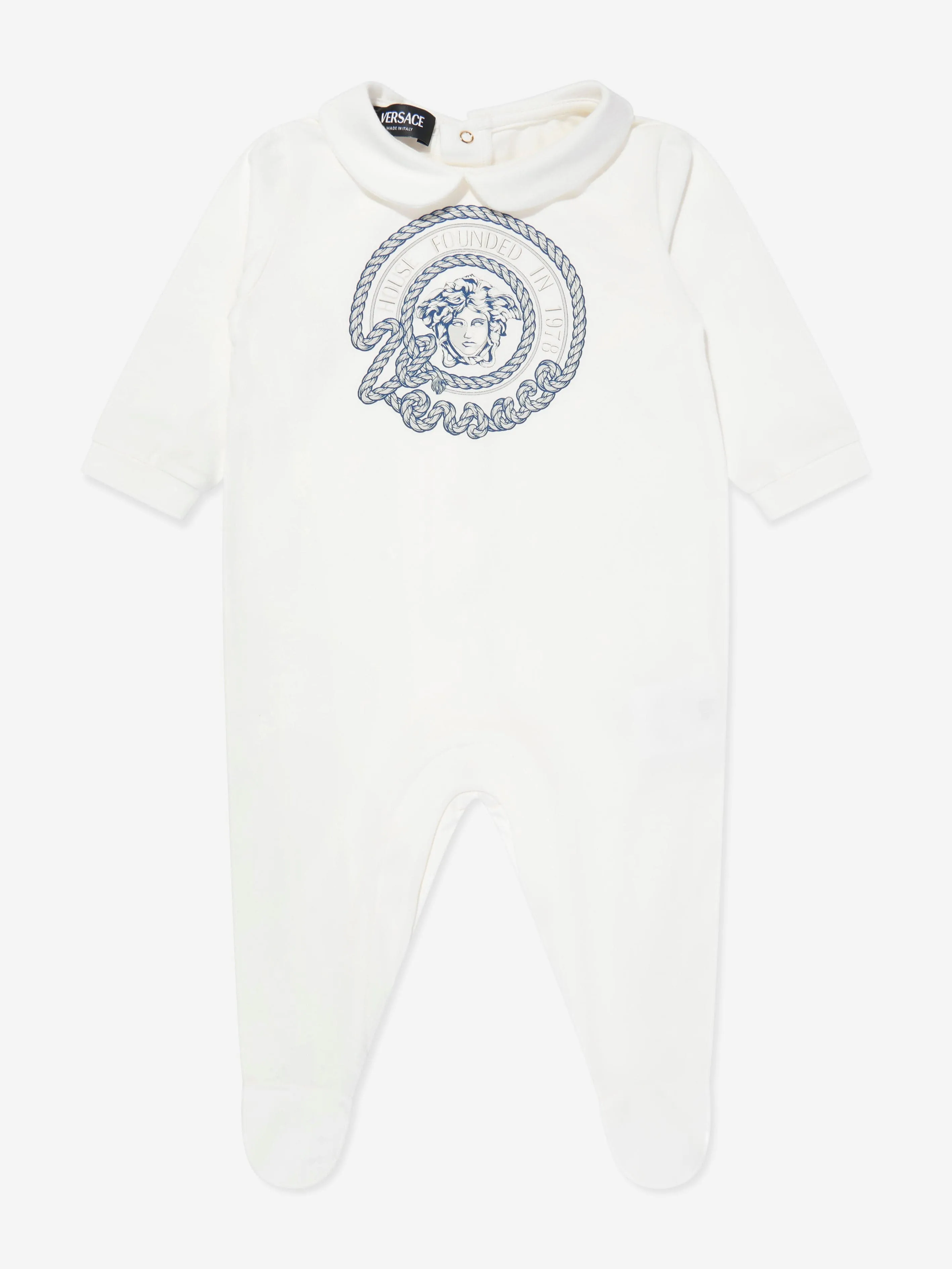 Versace Baby Nautical Logo Babygrow Gift Set in White