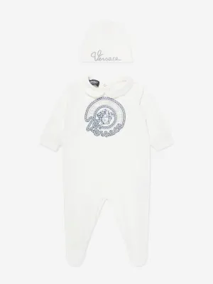 Versace Baby Nautical Logo Babygrow Gift Set in White