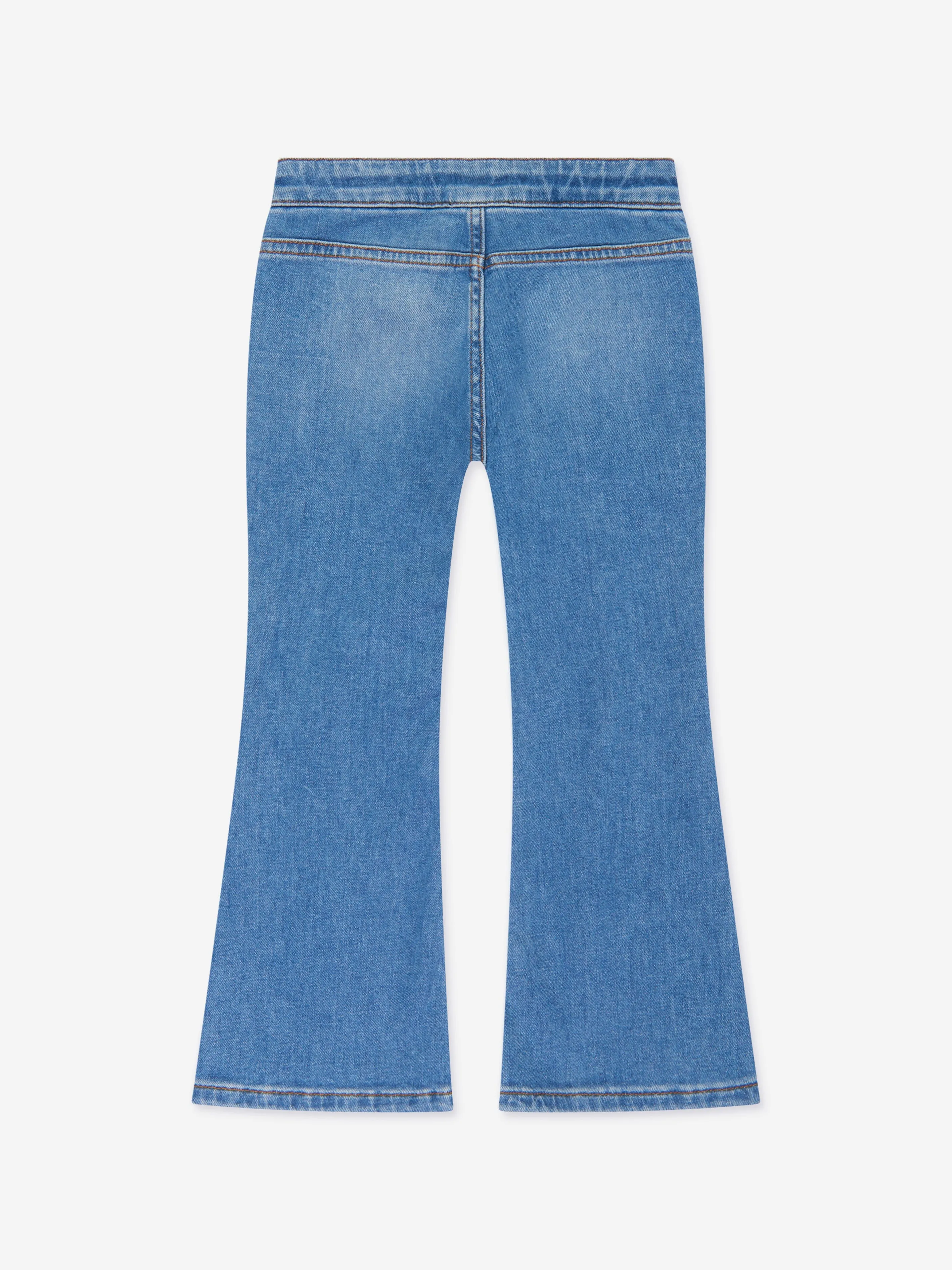 Versace Girls Flared Denim Jeans in Blue