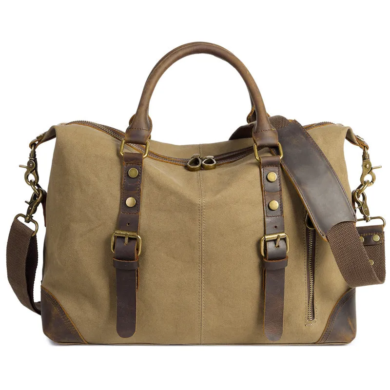 Vintage Canvas Shoulder Bag for Laptops and Outdoor Travel