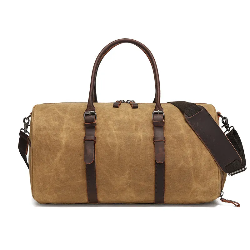 Vintage Waxed Canvas Weekender Bag