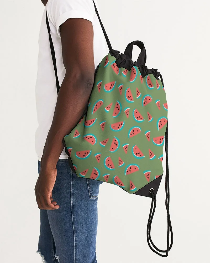 Watermelon Canvas Drawstring Bag