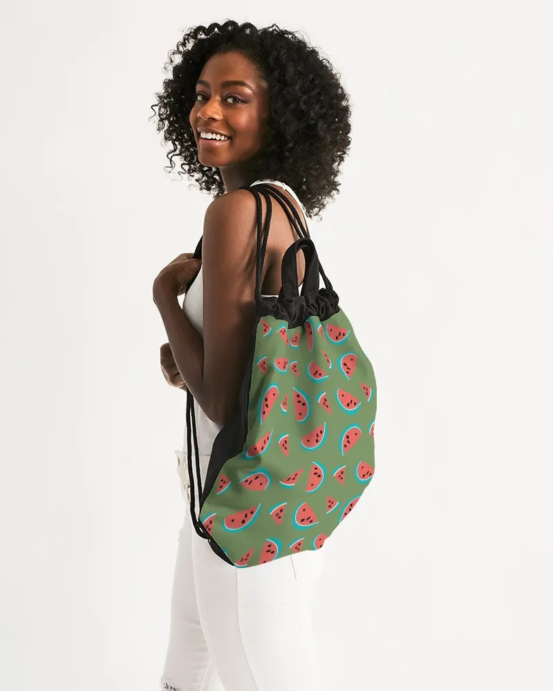 Watermelon Canvas Drawstring Bag