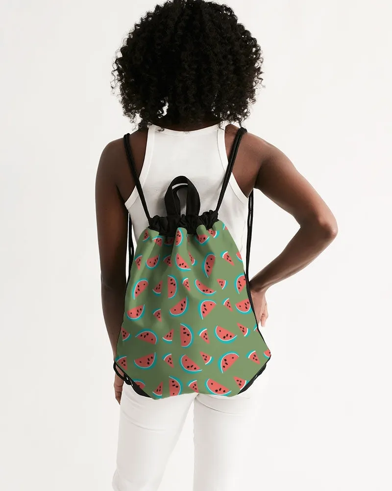 Watermelon Canvas Drawstring Bag