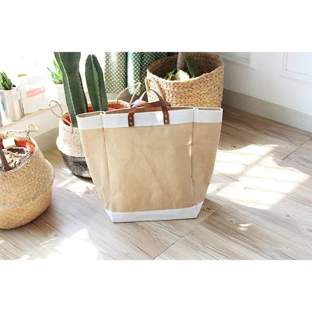 Waterproof Linen Shopping Bag