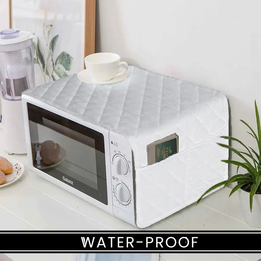 Waterproof Quilted Microwave Oven Cover With Side Pockets