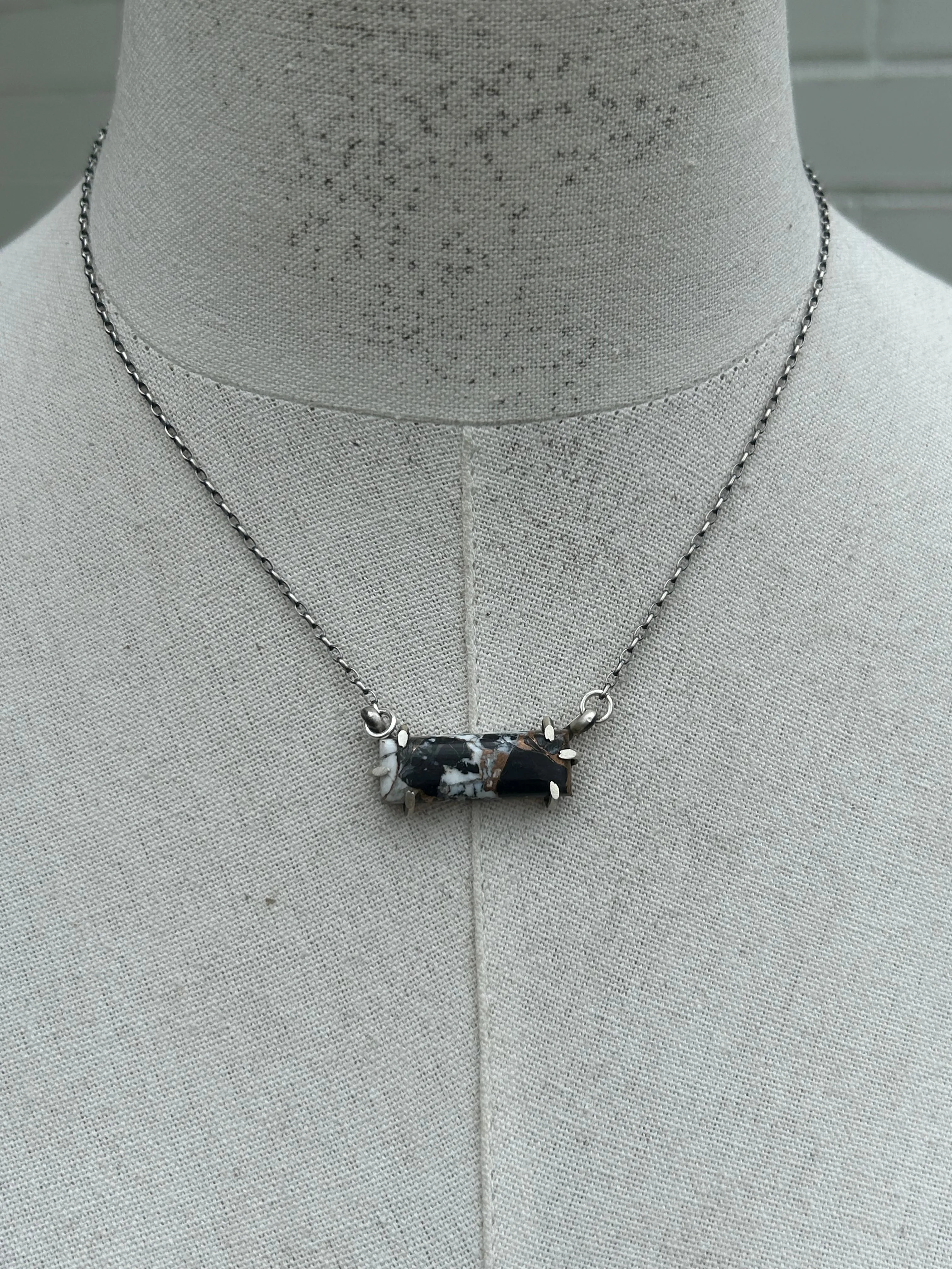 Waterproof White Buffalo Remix Bar Necklace #8