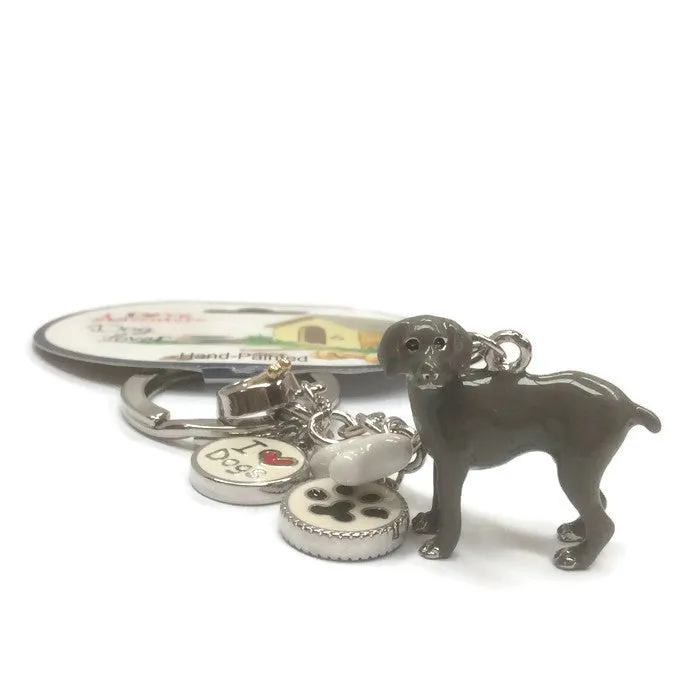 Weimaraner dog breed 3D keyring