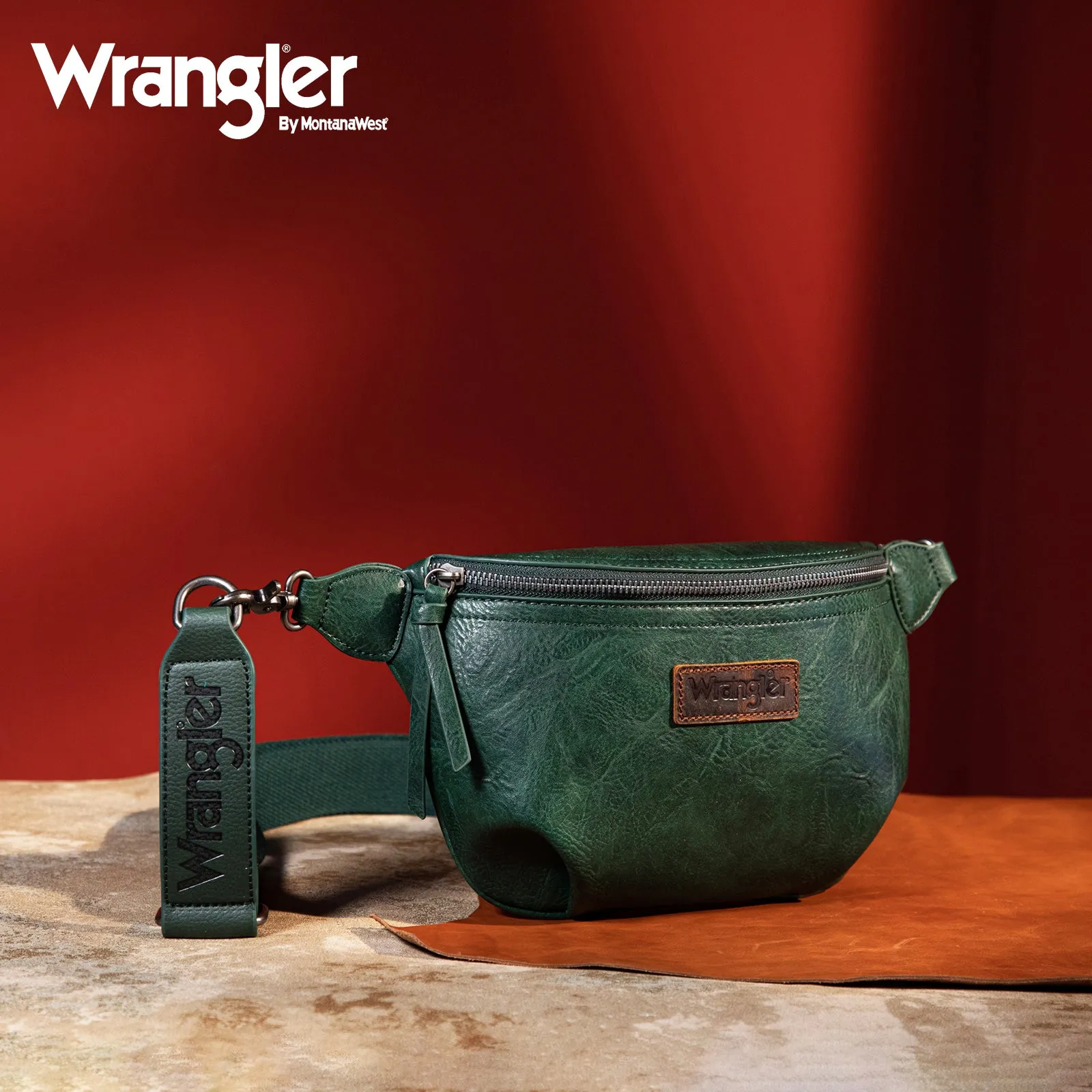 WG82-194  Wrangler Fanny Pack Belt Bag Sling Bag - Green