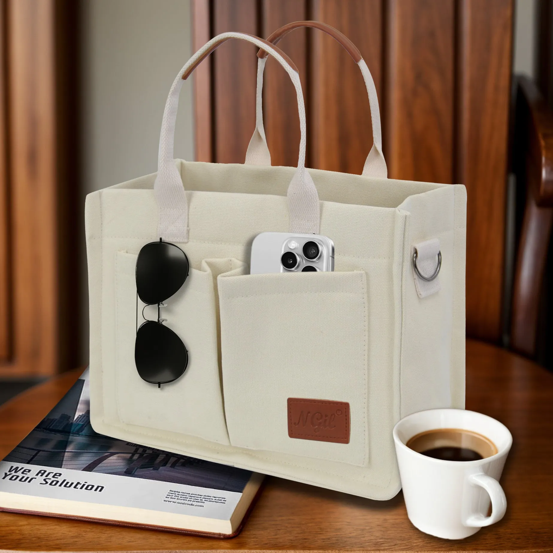 White NGIL Large Canvas Tote Bag