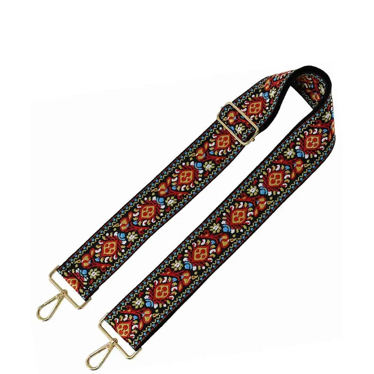 Wide Flower Tribal Pattern Guitar Strap