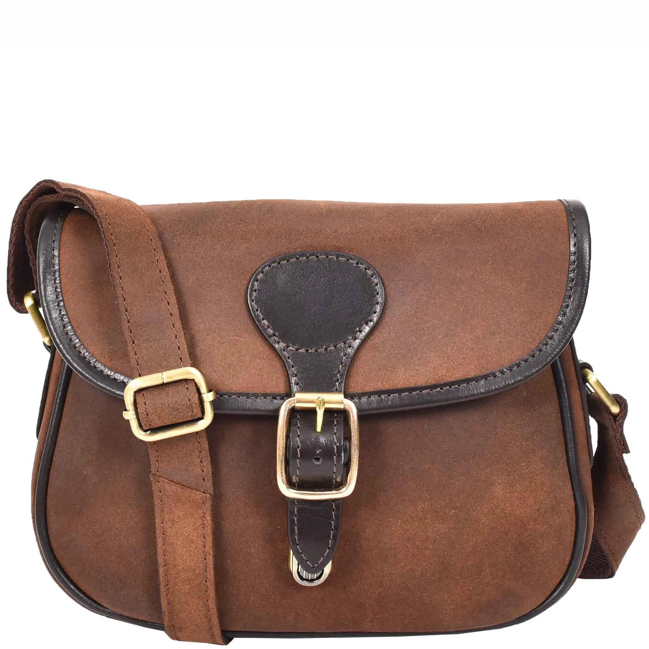 Womens Classic Saddle Bag Leather Oily Brown Shoulder Handbags Penny