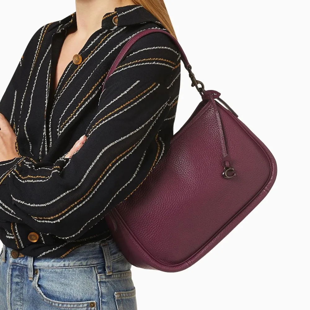 Womens Dark Purple Crossbody Hobo Bag