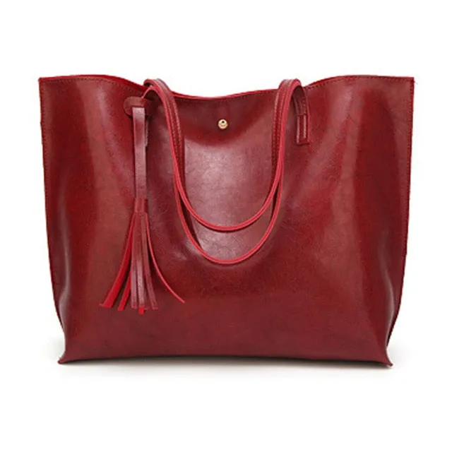 Women's Large Leather Tote, Classic Bag