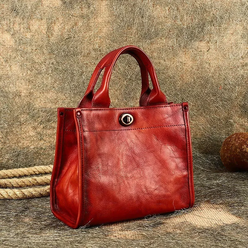 Womens Small Leather Shoulder Bag Genuine Leather Tote Bags