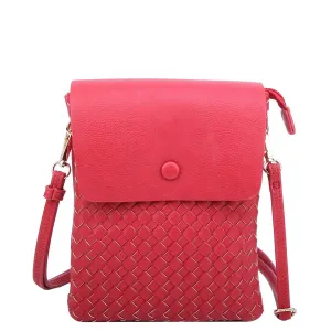 Woven Flapover Crossbody Bag