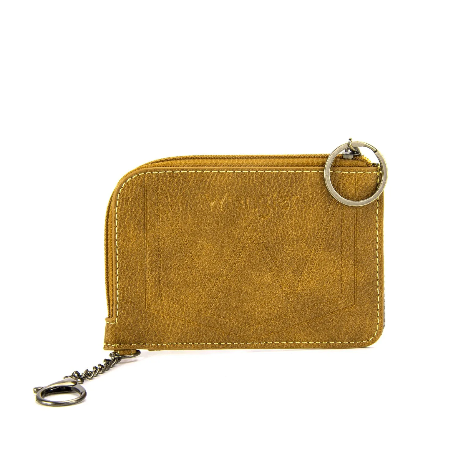 Wrangler Southwestern Art Print Mini Zip Card Case Mustard