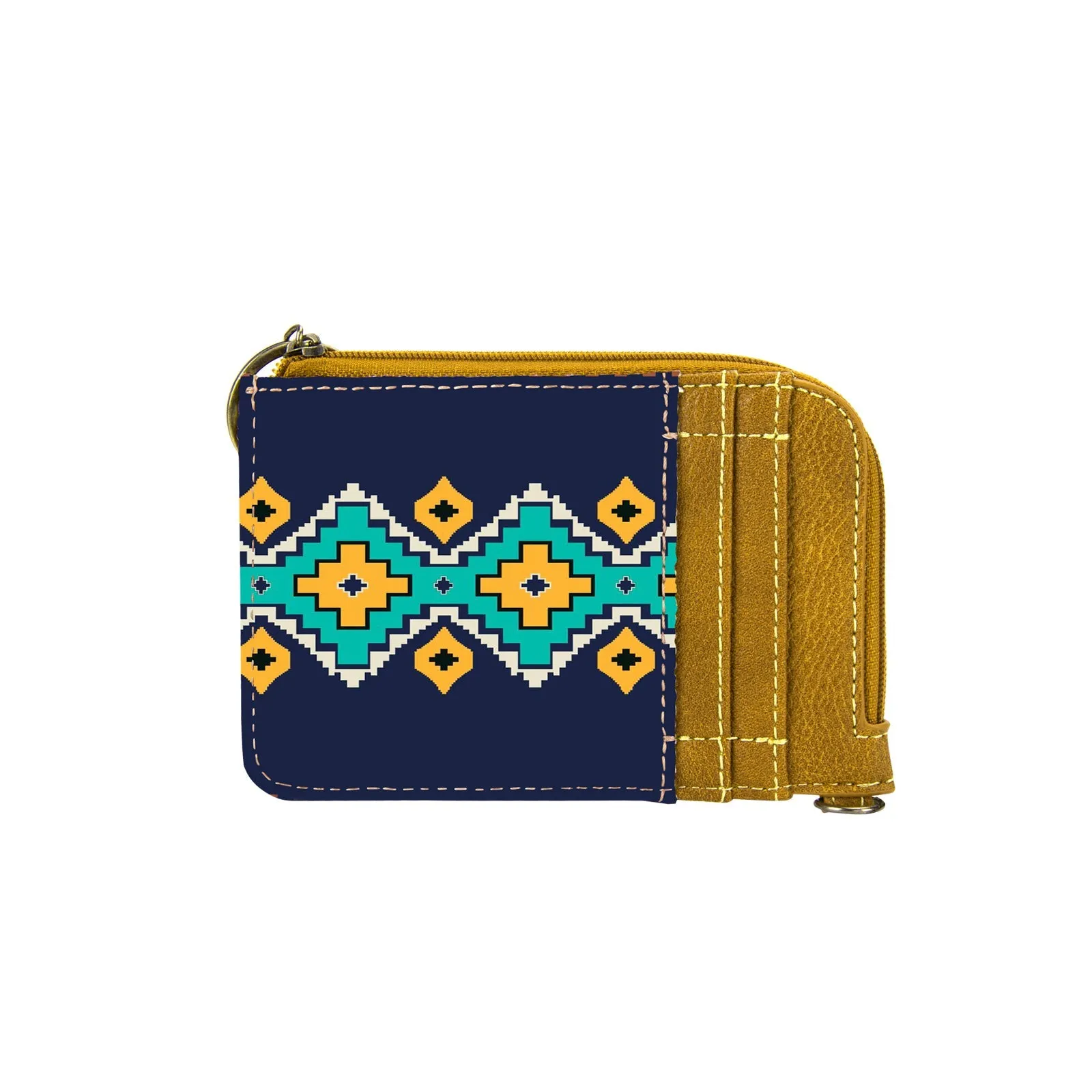 Wrangler Southwestern Art Print Mini Zip Card Case Mustard