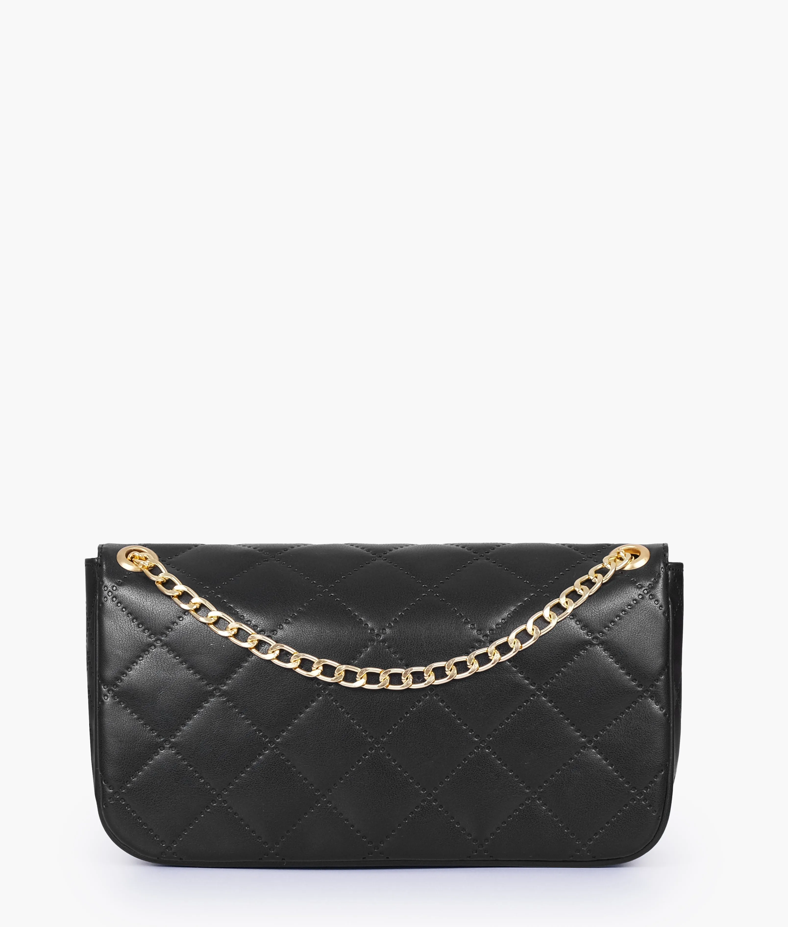 Zenvy Black Quilted Chain Shoulder Bag