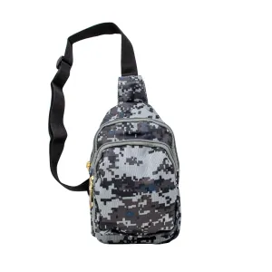 ZOM Boys Crossbody Sling Bag In Digital Camo Grey