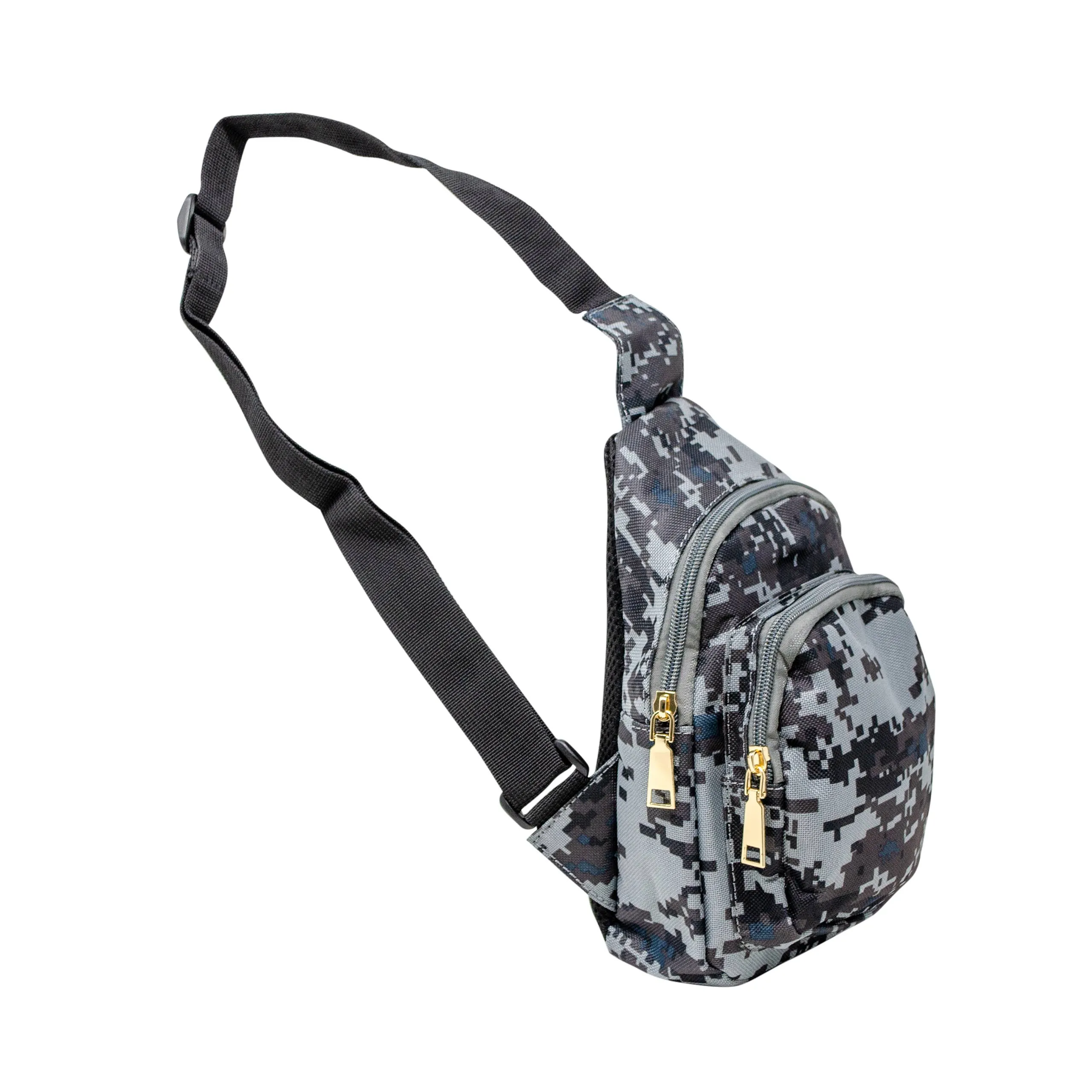 ZOM Boys Crossbody Sling Bag In Digital Camo Grey